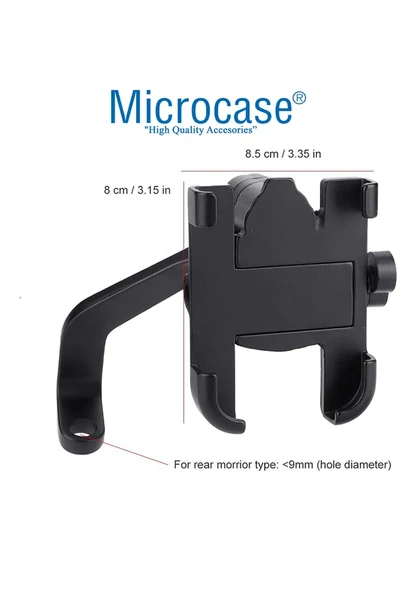 360 Bisiklet Motosiklet Ayna Bağlantılı Telefon Tutucu Aliminyum - Resim 3
