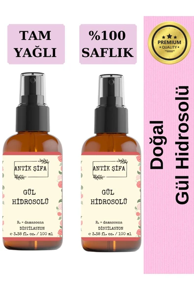 Antik Şifa Gül Suyu 200ml- (YAĞI ALINMAMIŞ) Saf Tam Yağlı Gül Hidrosolü (2 X 100 ML) ürün görseli