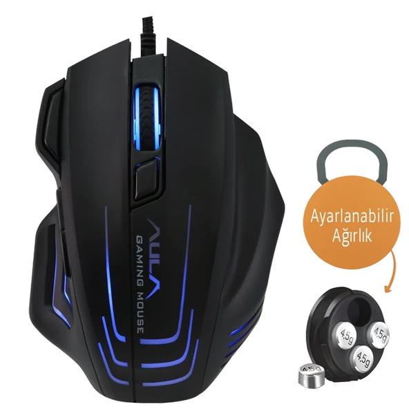 Aula S18 6400 DPI 1000Hz Siyah Kablolu Gaming Mouse - 2