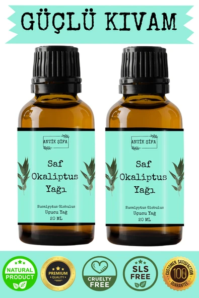 Antik Şifa %100 Saf Okaliptus Uçucu Yağı - 2x20 Ml (seyreltilmemiş) ürün görseli