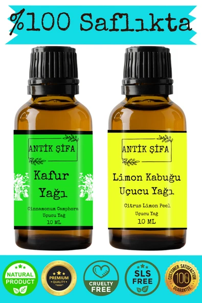 Antik Şifa Saf Kafur Yağı ve Limon Uçucu Yağı - (10ml + 10ml) ürün görseli