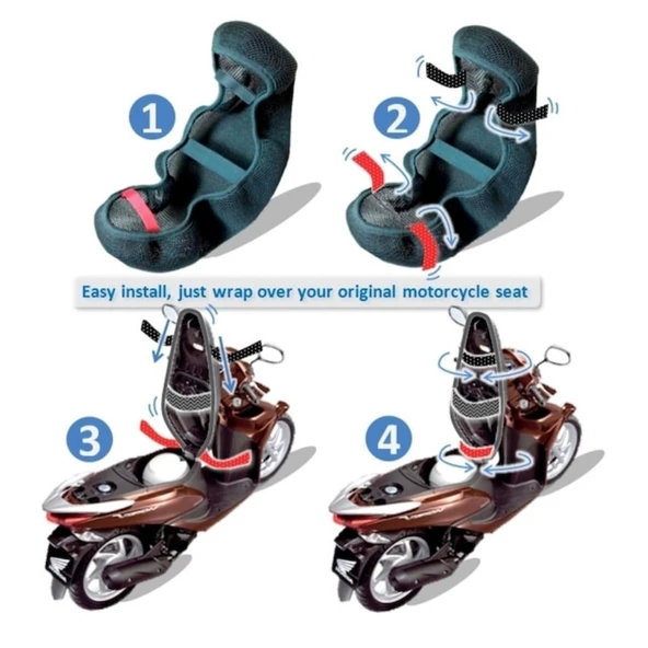 Pcx 125 3d Sele Kılıfı Fileli Monero İTHAL - Resim 3