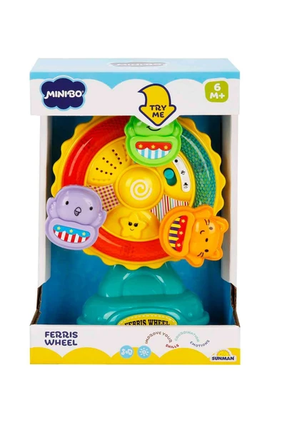 Sesli ve Işıklı Dönme Dolap - Eğitici Müzikli Oyuncak - Hayvan Sesli Bebek Oyuncağı - 4