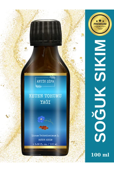 Antik Şifa Keten Tohumu Yağı 100 ml - %100 Saf, Doğal Soğuk Sıkım 2024 Yerli Üretim