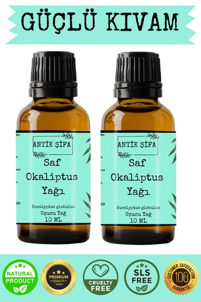 Antik Şifa %100 Saf Okaliptus Uçucu Yağı Seti - 2x10 ml (SEYRELTİLMEMİŞ) ürün görseli