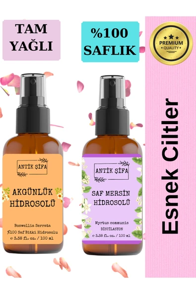 Antik Şifa Akgünlük Suyu ve Mersin Suyu 100 ml+100 ml Doğal  Sığla Hidrosolü ürün görseli