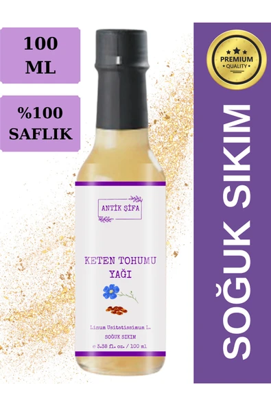 Antik Şifa Keten Tohumu Yağı 100 ml - %100 Saf, Doğal Soğuk Sıkım 2024 Yerli Üretim - 2
