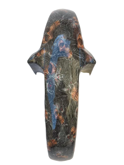 Ybr K Ön Çamurluk Karbon Kaplama Ebrili Kurukafa - Resim 2