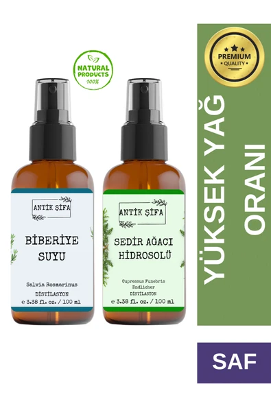 Antik Şifa Biberiye Suyu Ve Sedir Suyu Seti -parlaklık Hidrosolü Seti (2X100ML) ürün görseli