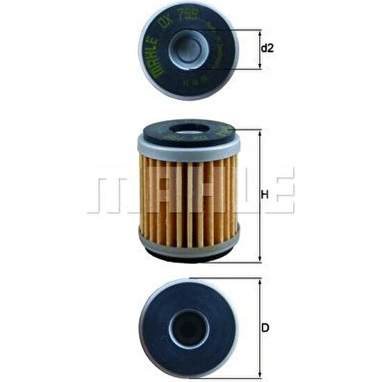 Mahle Yamaha Yzf R MT125 Wr Seri XMAX125 XMAX250 YBR250 Mahle OX799 Yağ Filtre - Resim 3