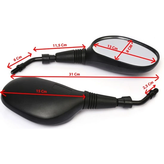 Motosiklet Ayna 10 mm Cup (Cub) Cg Ybr Qy Spayc Kh Tvs Pcx Xmax - Resim 4