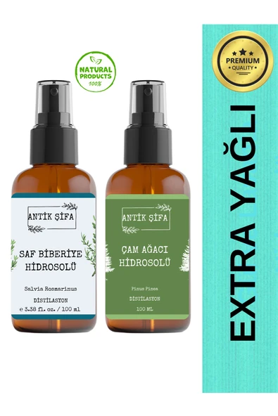 Antik Şifa Biberiye Suyu Ve Çam Ağacı Suyu Seti - Pürüzsüzlük Hidrosolü Seti (2X100ML) ürün görseli