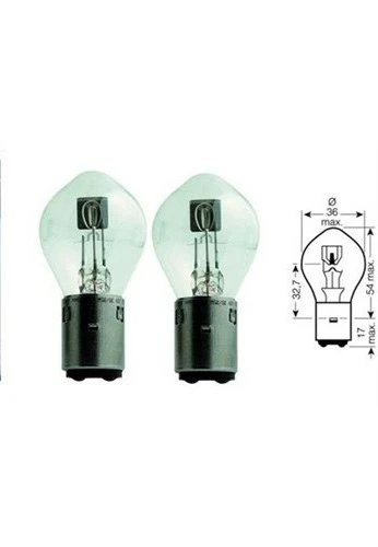 Motosiklet Far Ampulu S2 12v 35/35w Topak kafalı - Resim 2