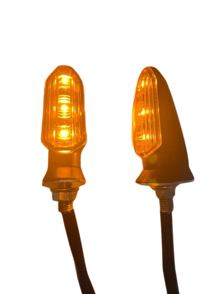 Carub Motosiklet Sinyal Lamba Üniversal 12V Beyaz Cam Sarı Led 2'Li - 3
