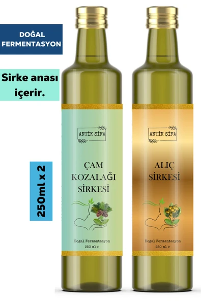Antik Şifa Çam Kozalağı Sirkesi ve Alıç Sirkesi ( 250 ml + 250 ml ) - Doğal Fermente ürün görseli