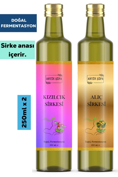 Antik Şifa Alıç Sirkesi ve Kızılcık Sirkesi ( 250 ml + 250 ml ) - Doğal Fermente ürün görseli
