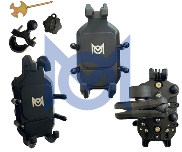 Motosiklet Scooter Gidon Bağlantılı Telefon Tutucu (Titreşim Modüllü) (M.O) ürün görseli 1