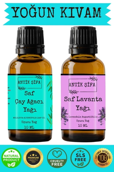 Antik Şifa Çay Ağacı Yağı Ve Lavanta Yağı (10ML 10ML)-%100 Saf Uçucu Yağlar