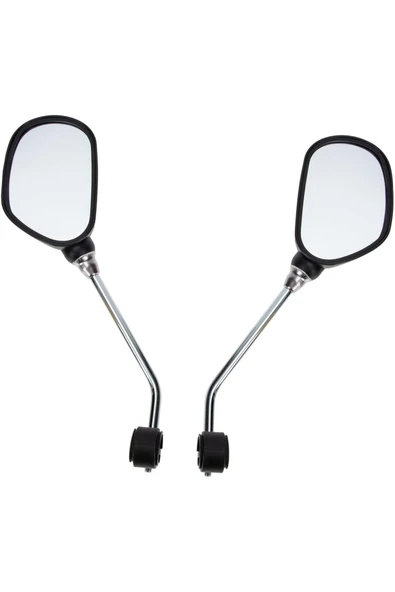 Reflektörlü Bisiklet Gidon Aynası Geniş Açılı Dönebilen İkili Çift Dikiz Ayna - Resim 3