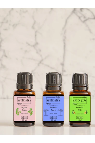 Antik Şifa Anti-aging Besleyici Doğal Ve Saf Yağ Seti (baobab, Avakado, Jojoba Yağı) - 3 X 20 Ml ürün görseli
