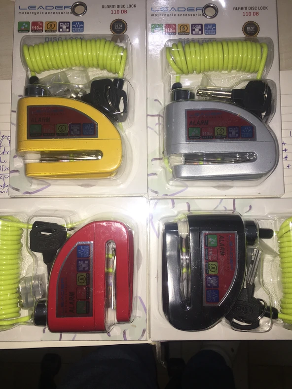 Motosiklet 110 Db Sarı Alarmlı Disk Kilidi - Resim 2