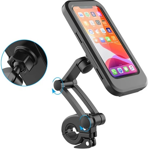 Carub Portatif Universal Motosiklet Bisiklet Su Geçirmez Telefon Tutucu - Resim 2