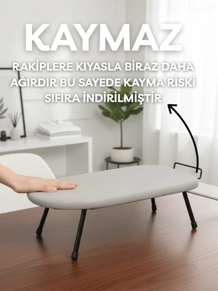 Beylini Mini Ütü Masası Pratik Konforlu Taşınabilir Portatif Hafif Asılabilir Seyahat Kompakt Ütü Masa 40x90 - 2