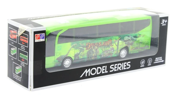 Sürtmeli Sesli ve Işıklı Yeşil Dinozor Parkı Otobüsü - 2
