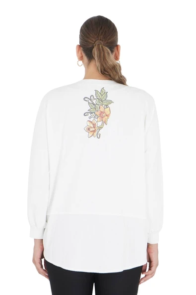 Kadın Büyük Beden Gömlek Görünümlü Bluz - 7