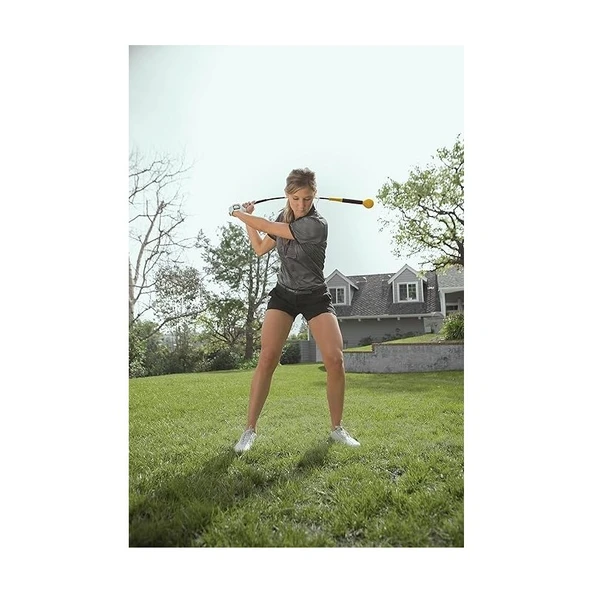Golftrainingsprodukt Golf Altın Flex – Güç ve Zamanlama Trainer, Siyah-Sarı, 48' - 4