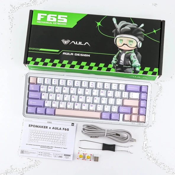 Aula F65 Nimbus V3 Switch Mekanik RGB TKL Kablosuz Gaming Klavye - Resim 2