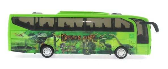 Sürtmeli Sesli ve Işıklı Yeşil Dinozor Parkı Otobüsü - 6