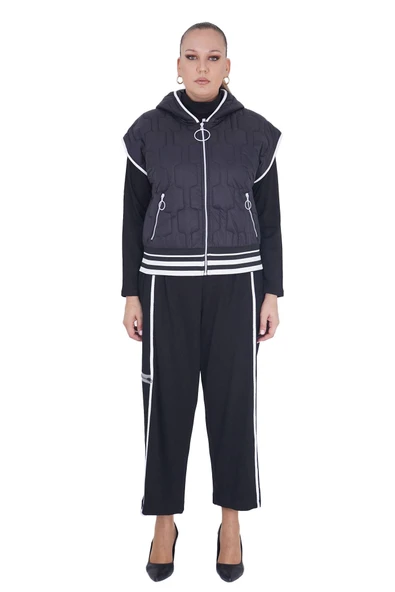 Kadın Büyük Beden Alt Üst Eşofman Yelekli Üçlü Takım ürün görseli