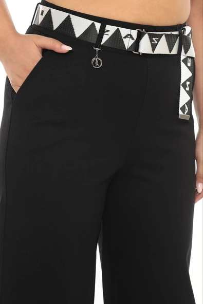 ZANESSI 73185 Büyük Beden Kadın Mom Fit Yüksek Bel Beli Lastikli Ekstra Battal Pantolon - Resim 2
