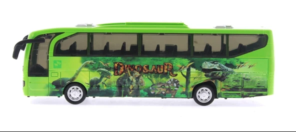 Sürtmeli Sesli ve Işıklı Yeşil Dinozor Parkı Otobüsü - 5