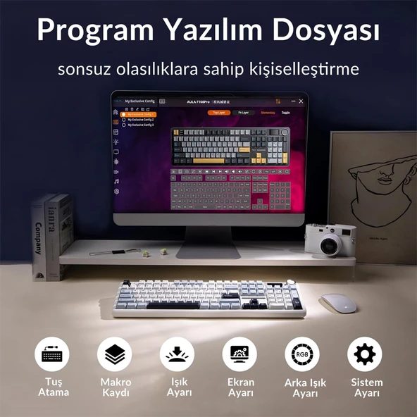 Aula F108 Pro Reaper Switch RGB Mavi Gaming Klavye - Resim 5