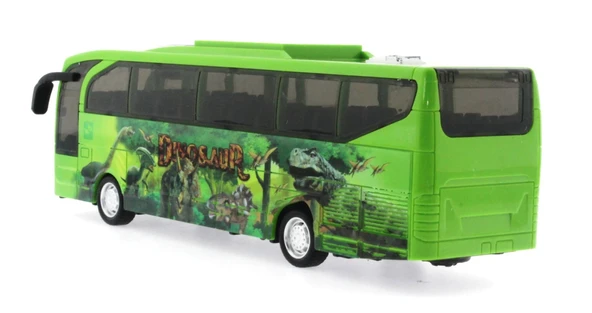 Sürtmeli Sesli ve Işıklı Yeşil Dinozor Parkı Otobüsü - 3