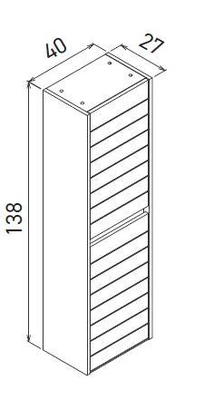 Orka Serra 100 cm Navaro/Beyaz Banyo Dolabı Takımı ve Boy Dolabı - Resim 3