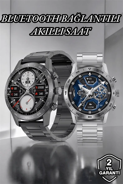 Suya Dayanıklı Dokunmatik Akıllı Saat Bluetooth 5.0, Sesli Asistan ve Sağlık Takibi - Resim 2
