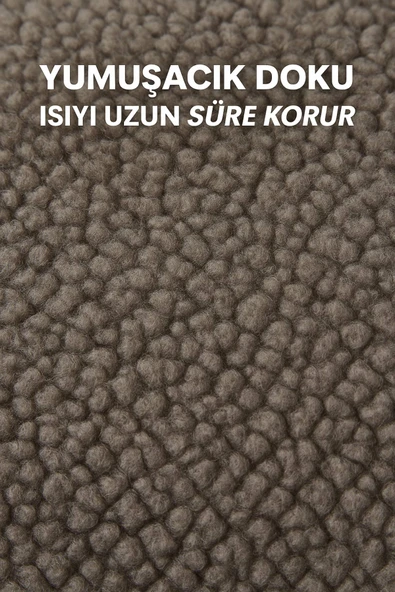 Gri Peluş Sıcak Su Torbası – Yumuşak, Güvenli ve Şık Saçlı Kız Model, 1 Litre - 3