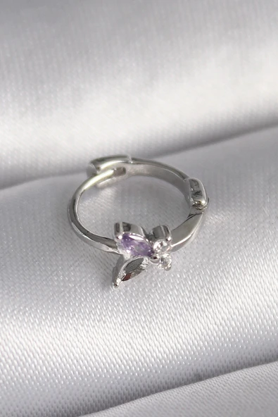 pilelistore 316L Çelik Gümüş Renk Zirkon Taşlı Kelebek Model Tragus Piercing - TJ-PR1329