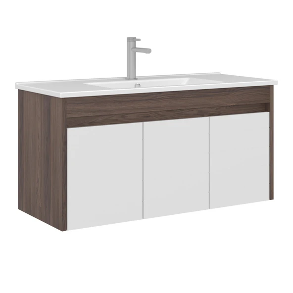 Orka Serra 100 cm Navaro/Beyaz Banyo Dolabı Alt Modül ve Lavabo ürün görseli
