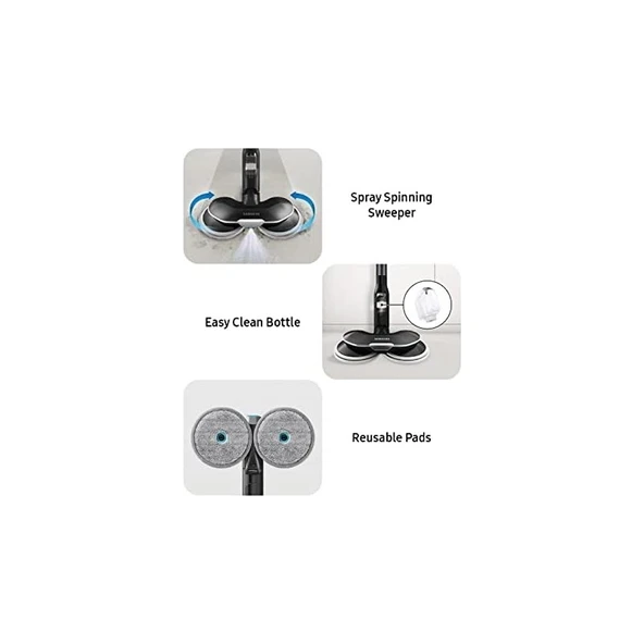 Bespoke Jet Sprey Döner Süpürme Fırçası Vakum Silme Eki, Gümüş - Resim 2