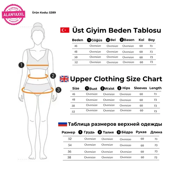 Kadın Büyük Beden Tavşanlı Beyaz Bluz - Resim 5