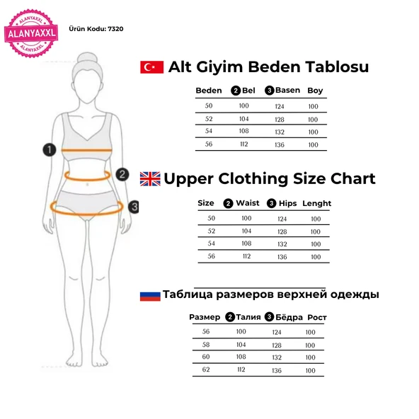 Büyük Beden Kadın Toparlayıcı Beli Lastikli Dar Paça Paçası Taşlı Ekstra Battal Pantolon - 4