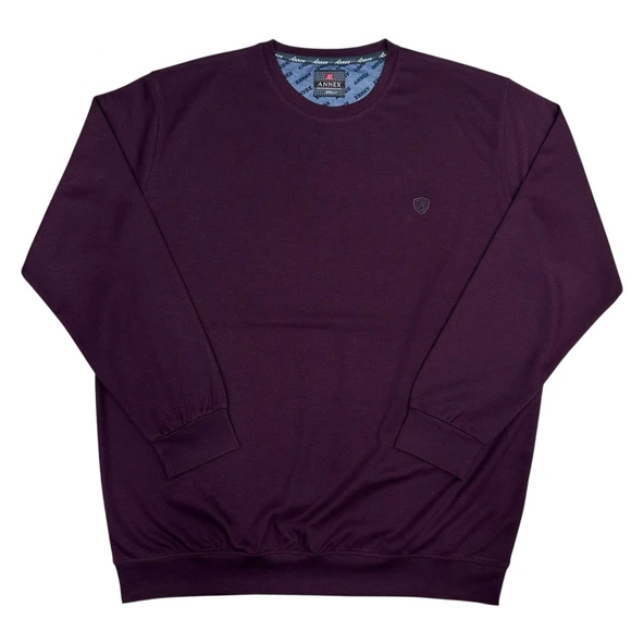 Büyük Beden Erkek Bisiklet Yaka Sweatshirt Battal