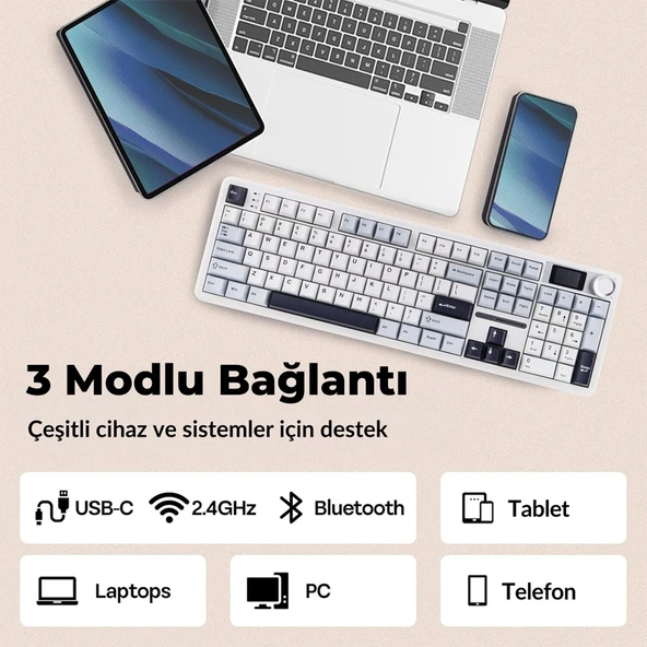 Aula F108 Pro Reaper Switch RGB Mavi Gaming Klavye - Resim 4