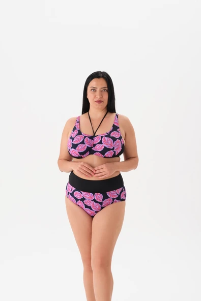 Büyük Beden Balenli Toparlayıcı Bikini Takım ürün görseli