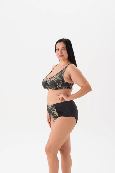 Büyük Beden Toparlayıcı Yeşil Bikini Takım - Resim 2