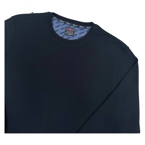 Büyük Beden Erkek Bisiklet Yaka Sweatshirt Battal Kazak - 2